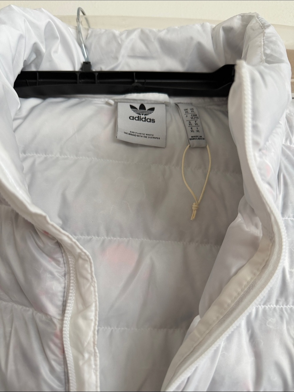 adidas White Quilted Sleeveless Puffer Vest - Picture 2 of 3